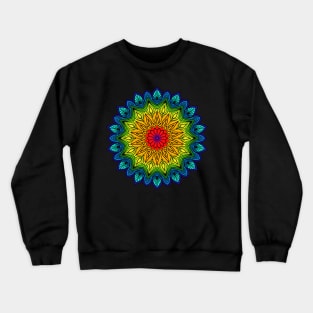 Colorful Rainbow Mandala Pattern Crewneck Sweatshirt